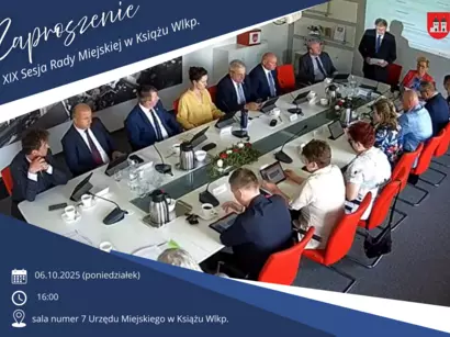Zawiadomienie o XIX Sesji Rady Miejskiej w Książu Wlkp.