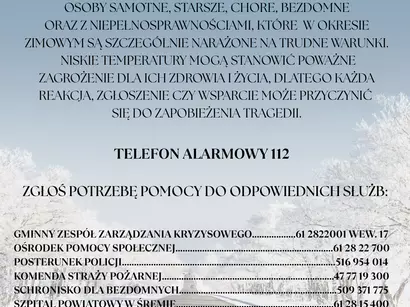 Akcja Zima - Apel do mieszkańców Gminy Książ Wlkp.