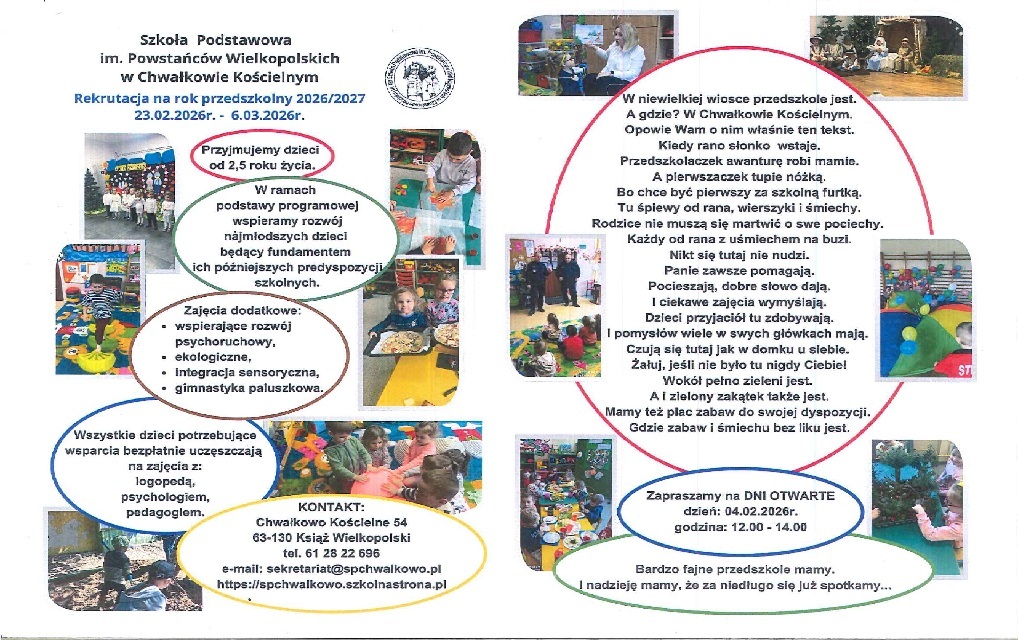 Dni otwarte w Szkole Podstawowej w Chwałkowie Kościelnym