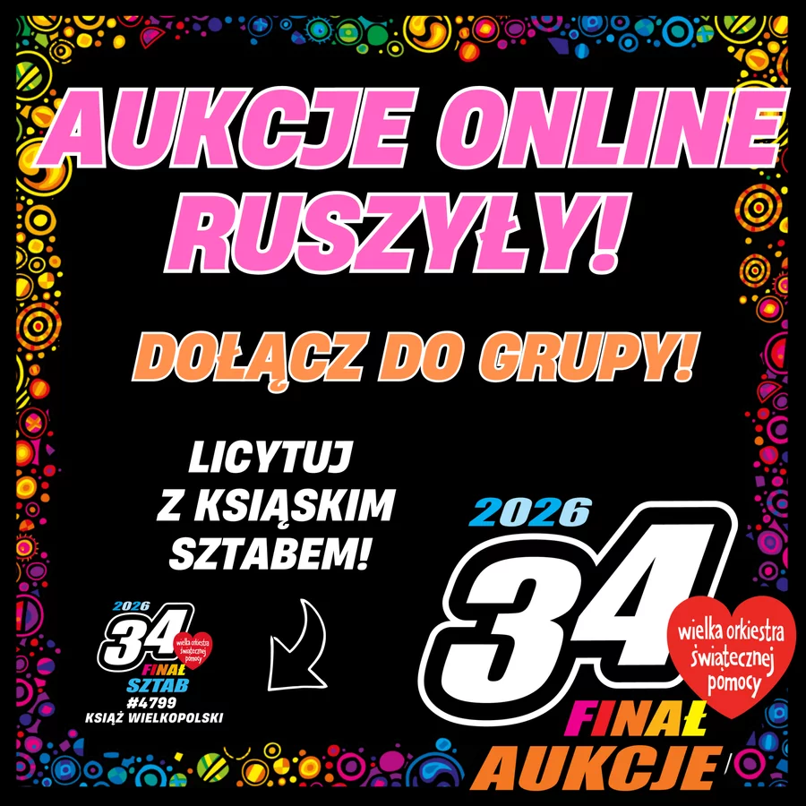 Aukcje online Wielkiej Orkiestry Świątecznej Pomocy ksiąskiego sztabu