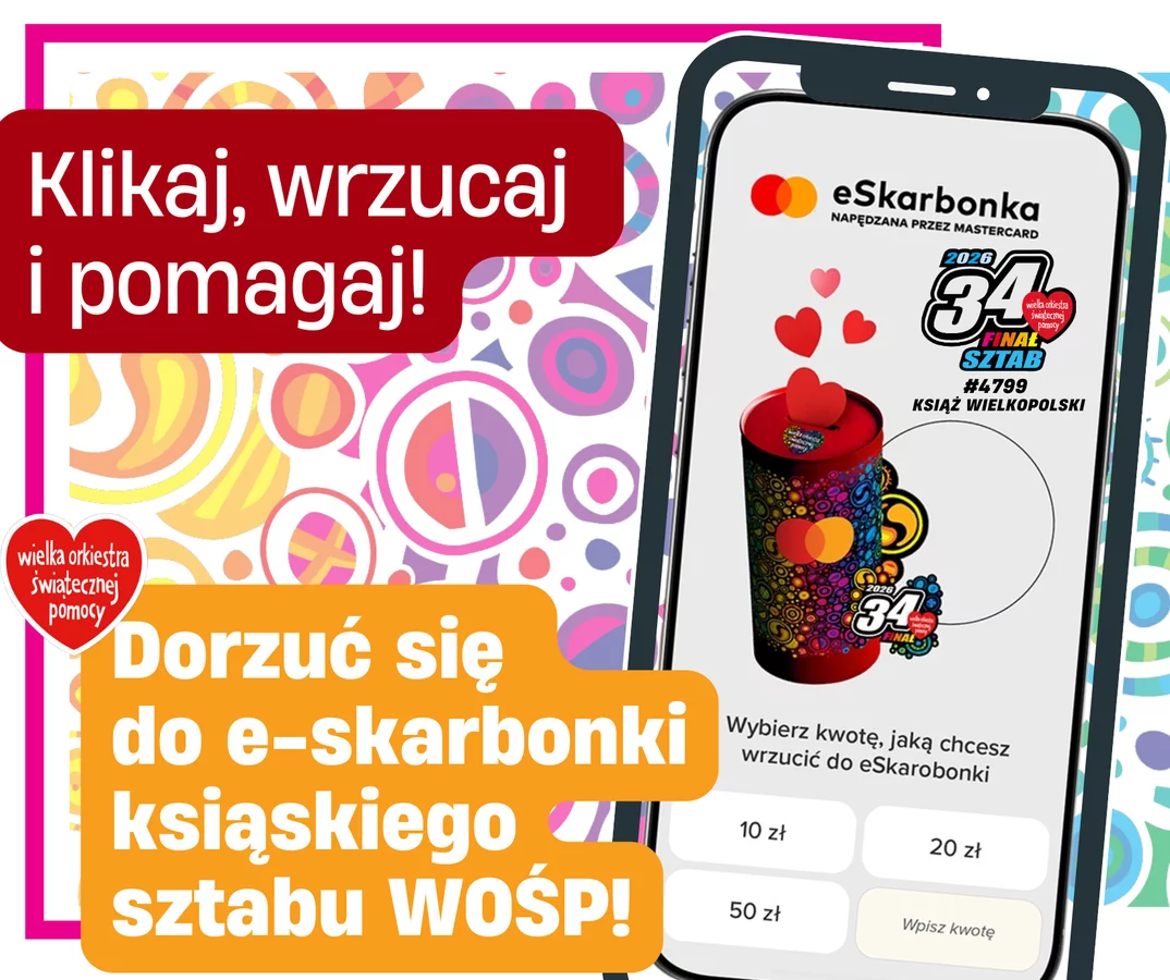 E-Skarbonka ksiąskiego sztabu Wielkiej Orkiestry Świątecznej Pomocy
