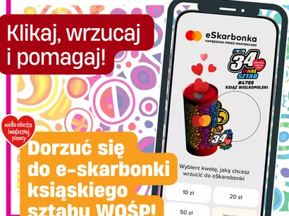 E-Skarbonka ksiąskiego sztabu Wielkiej Orkiestry Świątecznej Pomocy