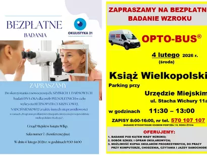 Bezpłatne badania wzroku dla mieszkańców Książa Wielkopolskiego