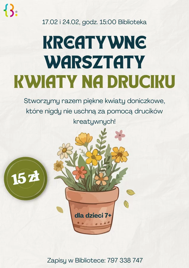 Kreatywne warsztaty. Kwiaty na druciku.