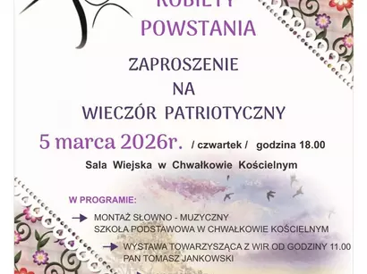 Zaproszenie na wieczór patriotyczny. Kobiety Powstania.