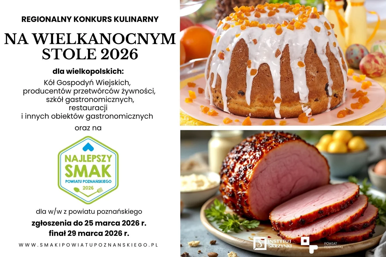 Regionalny konkurs kulinarny „Na Wielkanocnym Stole 2026” dla wielkopolskich kgw, gastronomii, producentów i&nbsp;uczniów szkół gastronomicznych