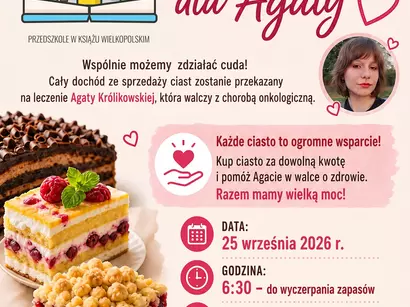 „Słodkości dla Agaty” - piątkowa akcja charytatywna w Przedszkolu w Książu Wlkp. 