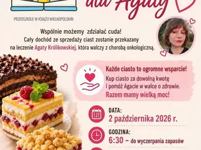 „Słodkości dla Agaty” - ponowna piątkowa akcja charytatywna  w Przedszkolu w Książu Wlkp. 
